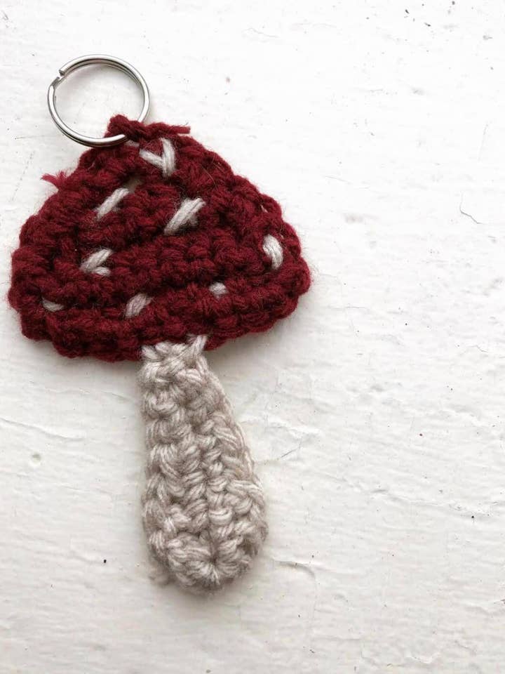 Mushroom keychain for wholesale by SJ Handmade