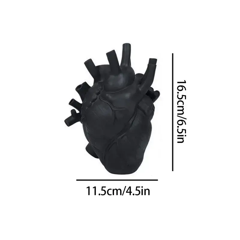 Magnifique Hearts - Wholesale Vase - Heart-Shaped Resin Flower Vases, Stunning Decorative 6.5X4.57