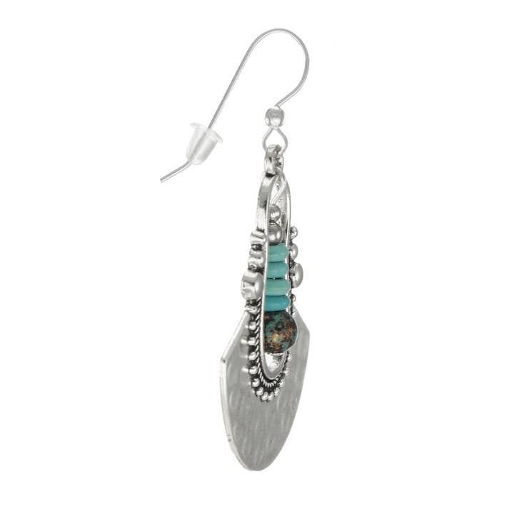 Jewelry by Dawn - Wholesale Dangle Earrings - Rustic Silver and Turquoise Boho Ethnic Dangle Earrings, .925 Sterling Silver Ear Wires2