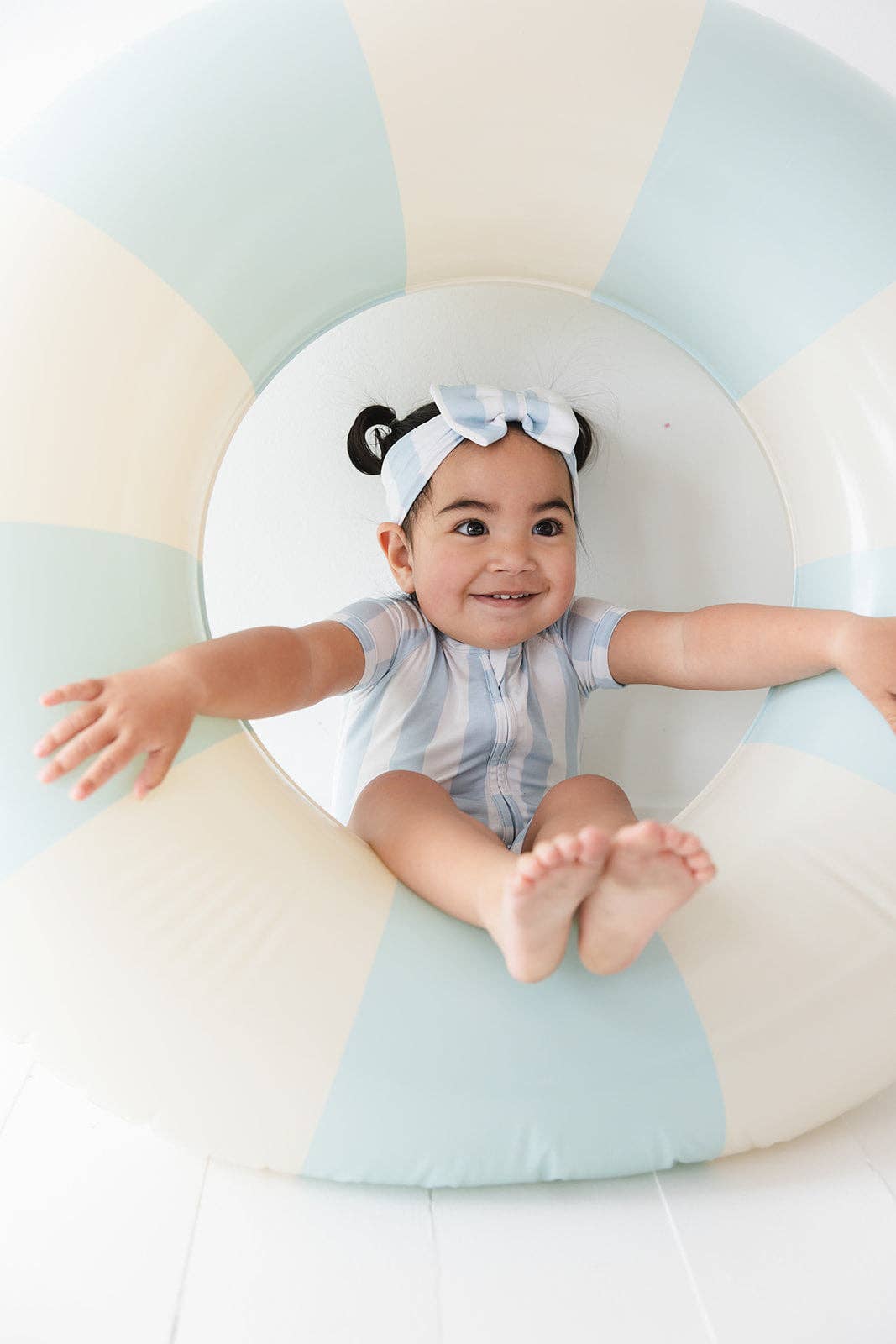 Charlie Lou Baby - Wholesale Jumpsuit - Baby - Zipper Shortie Romper | Cotton Candy Stripes4