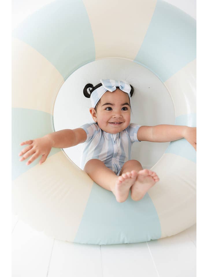 Charlie Lou Baby - Wholesale Jumpsuit - Baby - Zipper Shortie Romper | Cotton Candy Stripes4