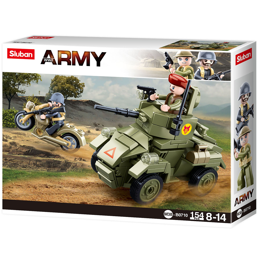 Texas Toy Distribution - Vendita all'ingrosso Set di costruzioni - Bambini - Kit di mattoncini per veicoli blindati a ruote MK2 dell'esercito britannico della seconda guerra mondiale (154 pezzi)0