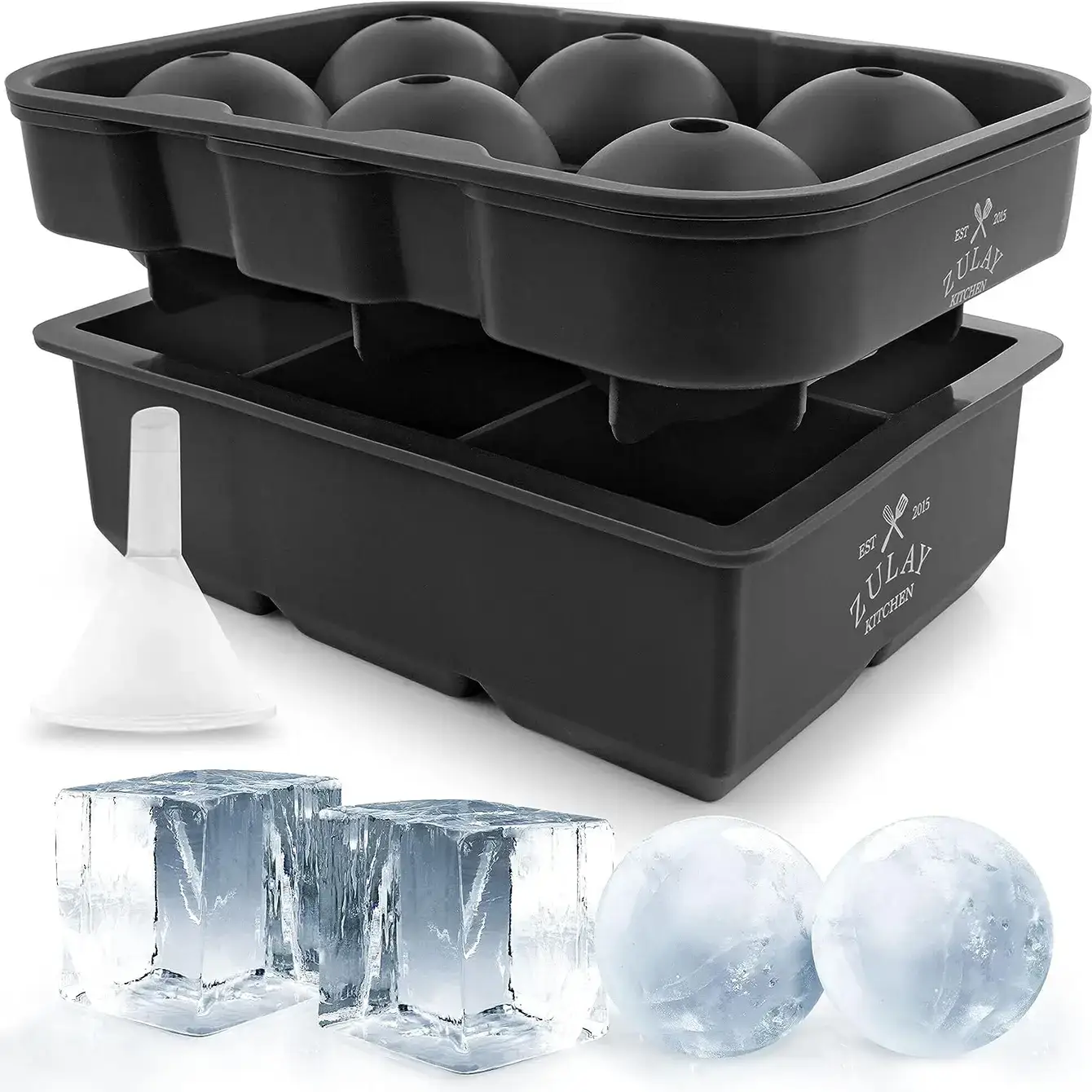 Zulay Kitchen - Wholesale Ice Tray/Mold - Silicone Ice Cube Trays Set of 2 9