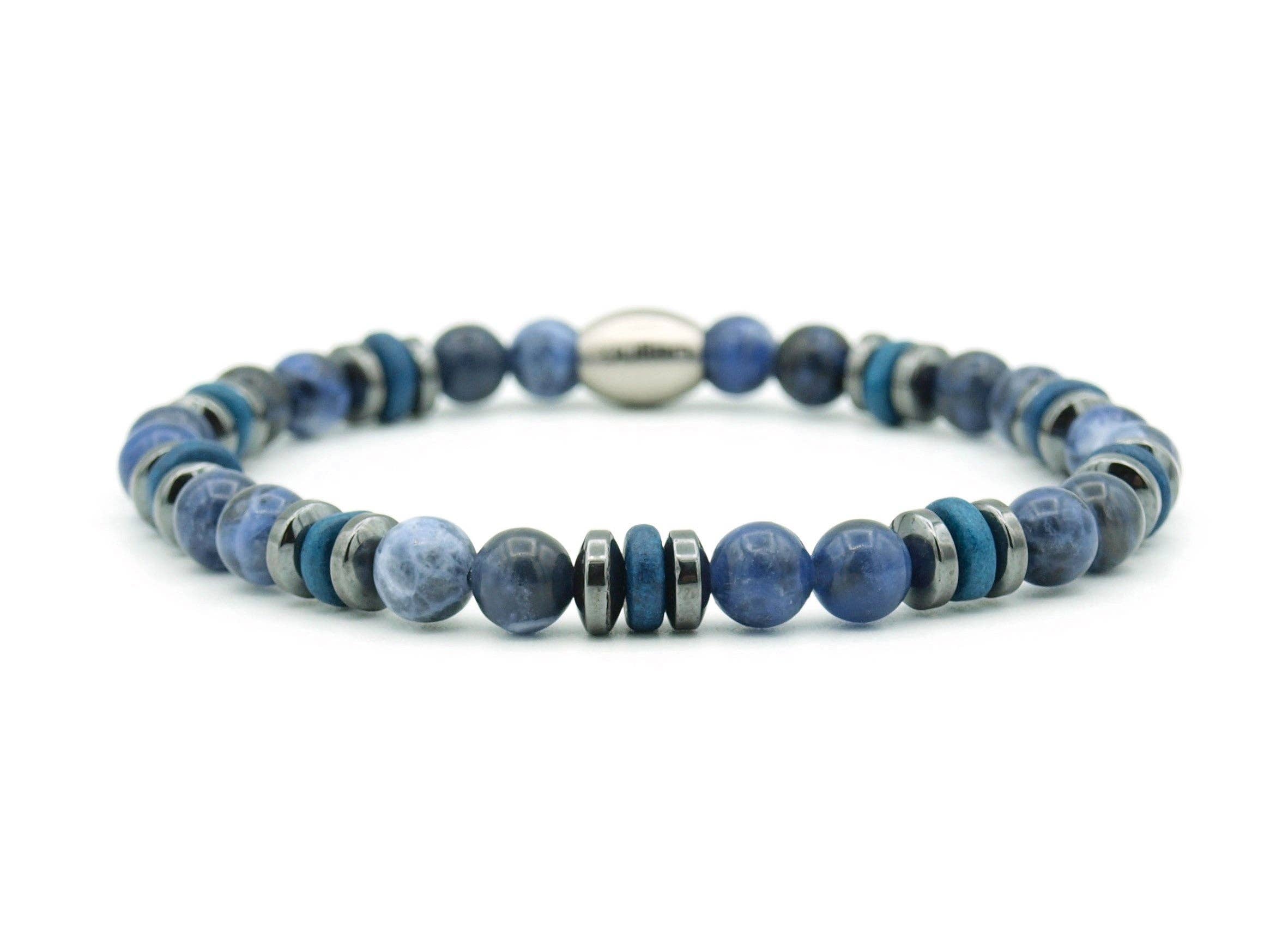 by julian - Wholesale Beaded Bracelet - Enam batu sodaliet (zilver of goud)1