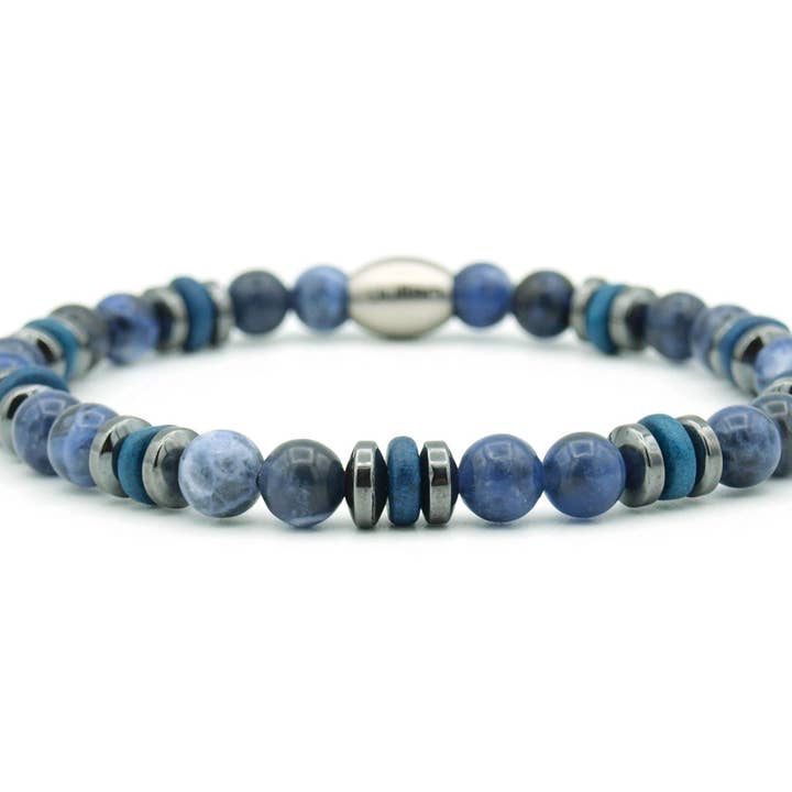 by julian - Wholesale Beaded Bracelet - Enam batu sodaliet (zilver of goud)1