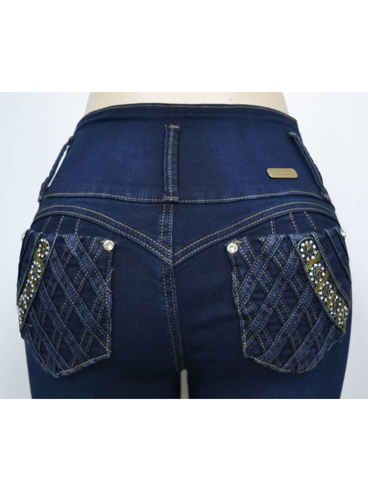 Blue USC-F022 Sexy Roxie Foxy Butt Lifter Levante Cola Jeans for wholesale on Faire