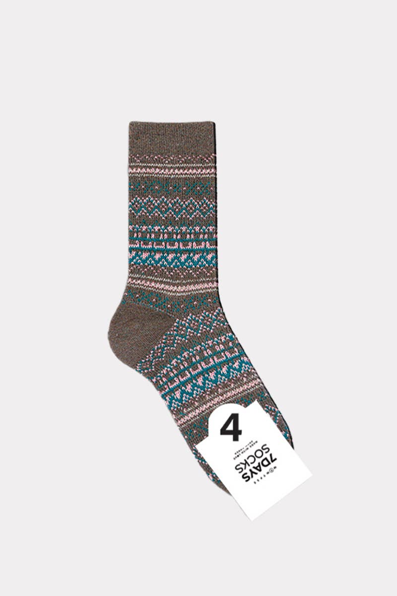 7DAYSSOCKS - Wholesale Socks - Women's - Women’s Winter Thick Knit Nordic Jacquard Cabin Crew Socks3