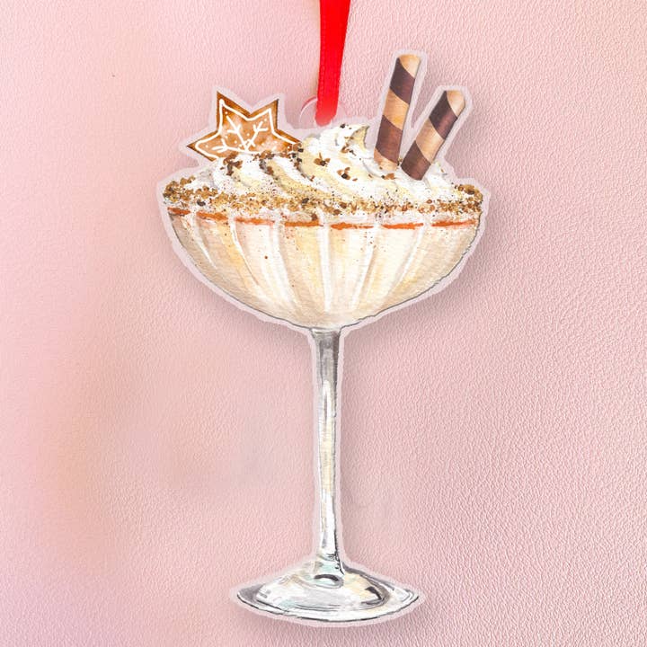 Sugar Cookie Martini Acrylic Christmas Cocktail Ornament for wholesale by Cami Monet