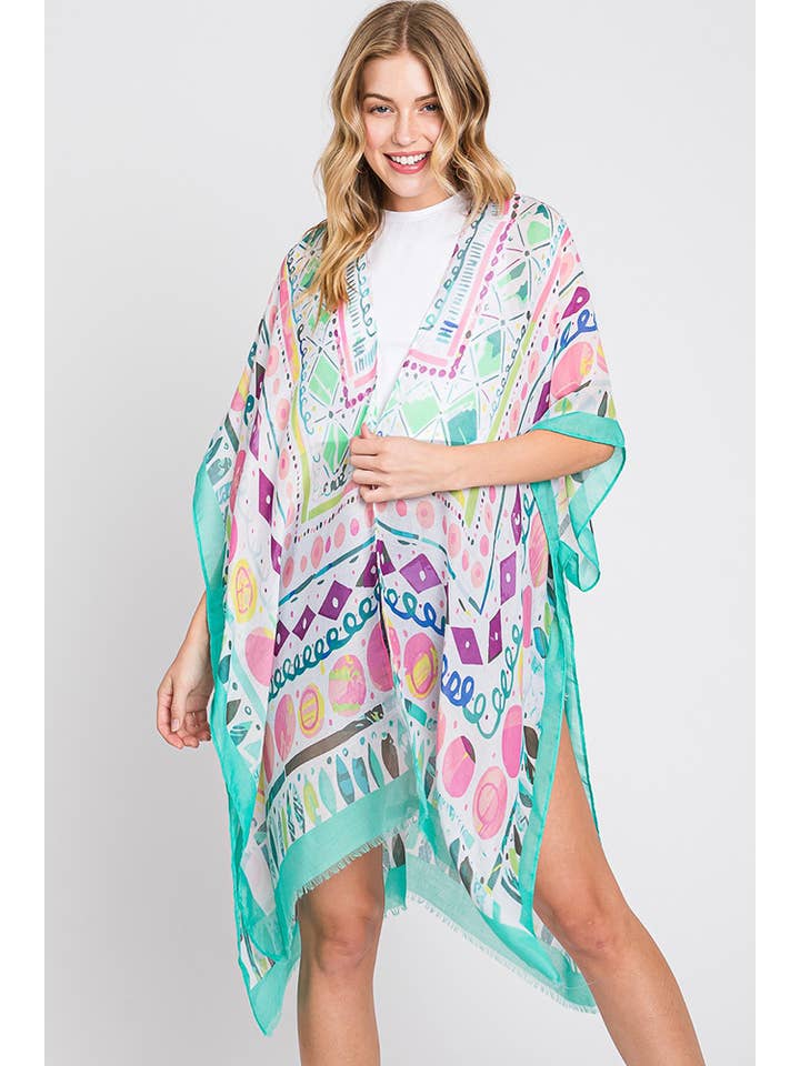 Hana - Vendita all'ingrosso Kimono - Donna - Kimono estivo con stampa geometrica boho ad acquerello19