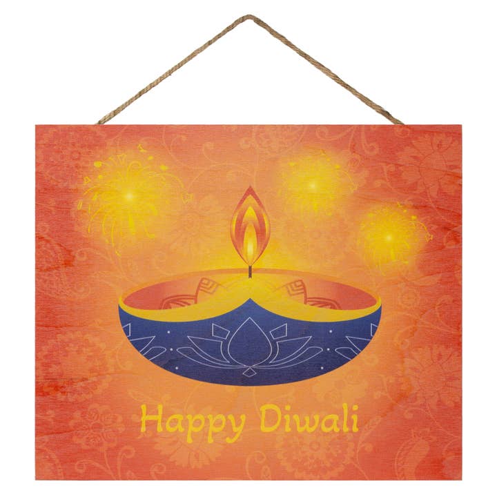 Letrero de madera Happy Diwali™, decoración de Diwali para venta al por mayor de JennyGems