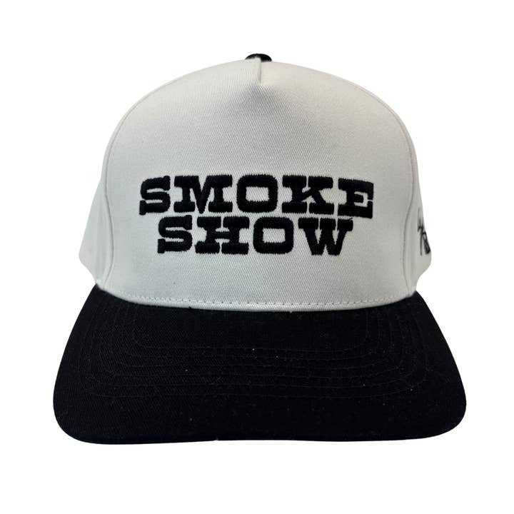 Black White Smoke Show Cotton Twill Hat for wholesale on Faire