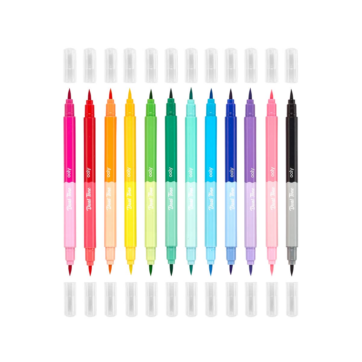 OOLY - Wholesale Marker - Dual Tone Double Ended Brush Markers (Set of 12 / 24 Colors)2