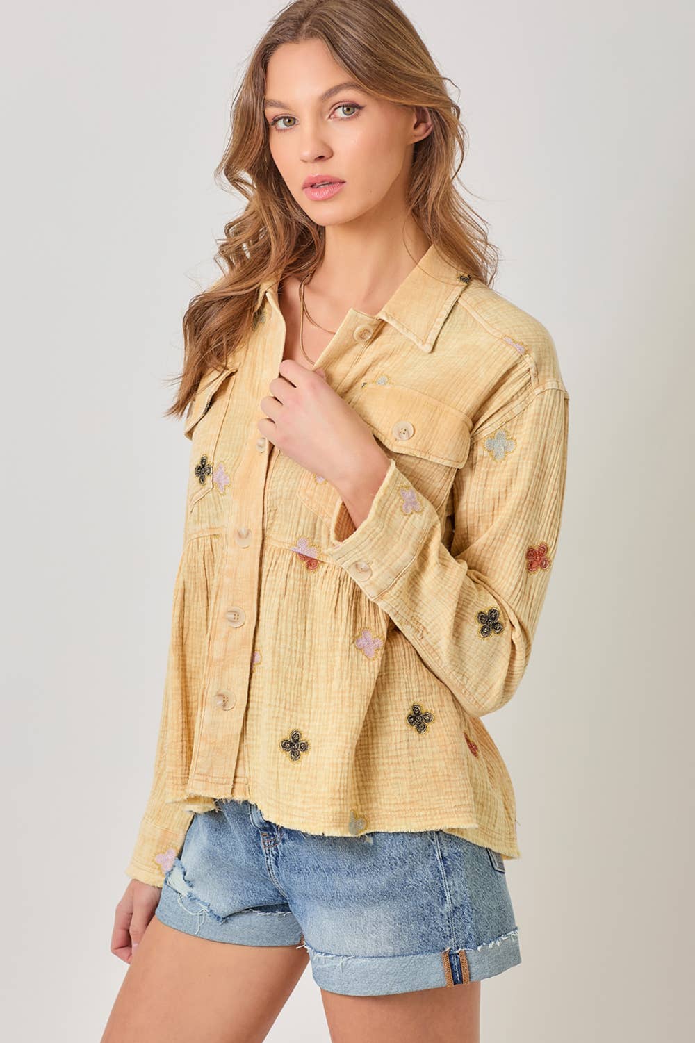 Mystree – Blusão - Mulher por atacado – 61004 Casaco Peplum Lavado14