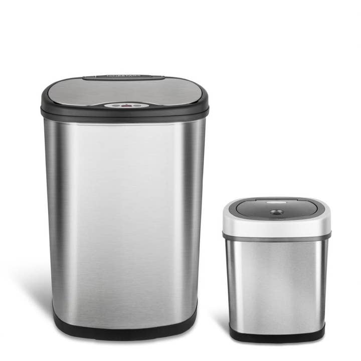 13.2 Gallon & 3.2 Gallon | Rectangular Motion Sensor Trash Can Combo | CB-DZT-50-13/12-9 for wholesale by NINE STARS