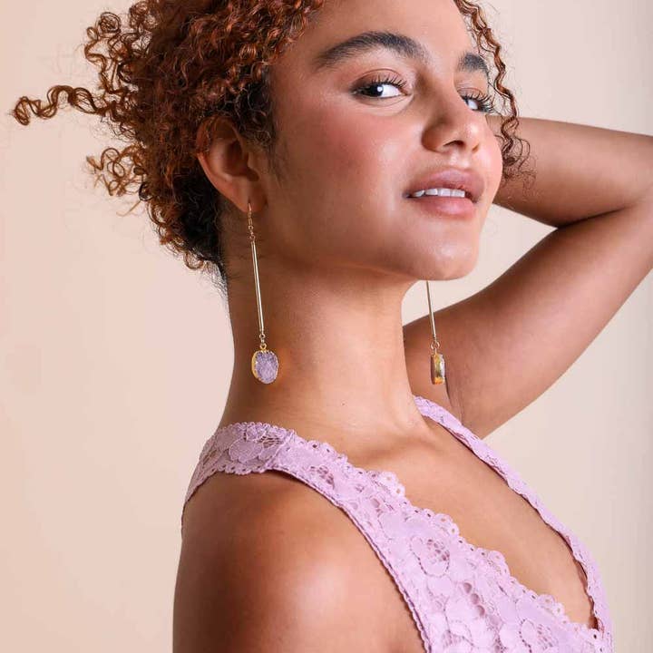 Leto Accessories - Wholesale Dangle earrings - Crystal Gemstone Drop Statement Earrings2