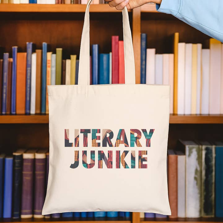 Literary Junkie Canvas Tote Bag for wholesale by WhiteWolfeDesign