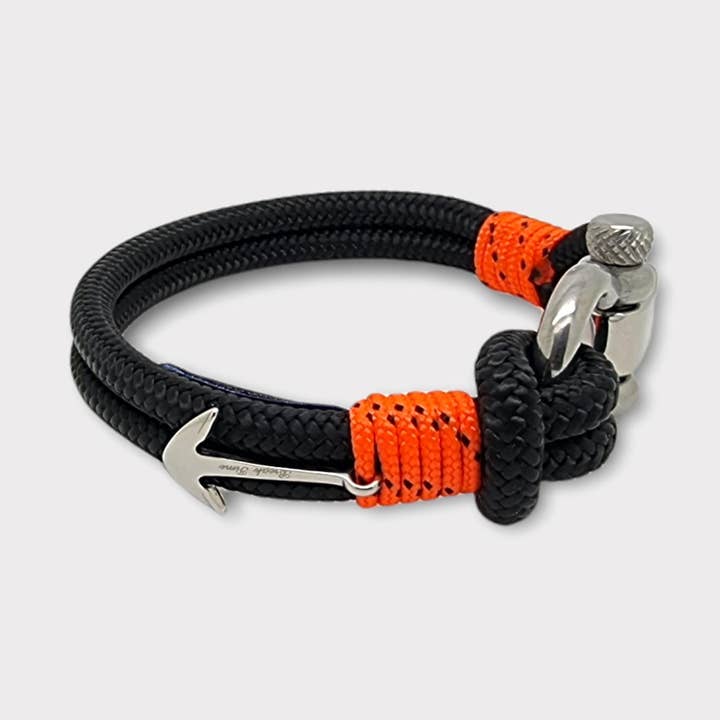 Bracelet nautique ADRIATICA noir orange (AD012) pour la vente par Break Time