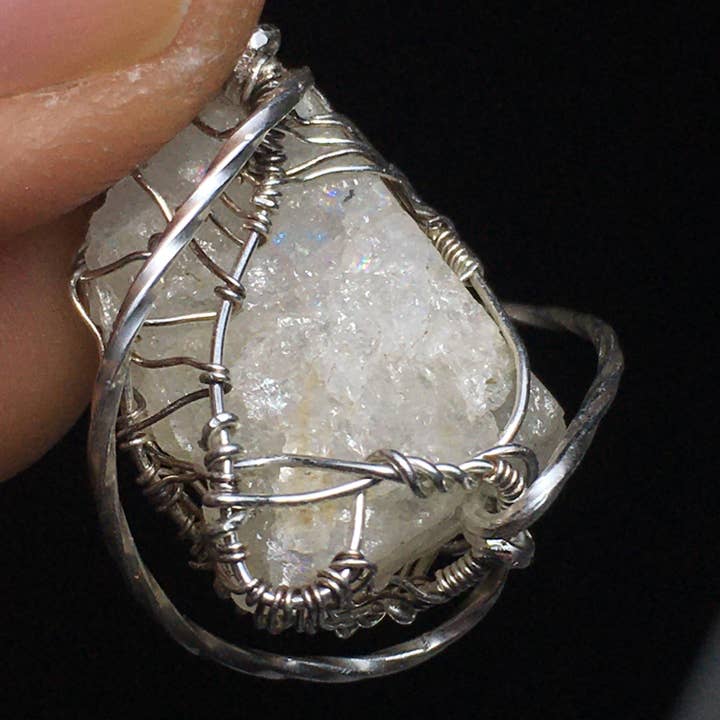 Wildheart Crystals - Wholesale Individual Charm/Pendant - Brazilian Phenacite Silver Wire-Wrap Pendant8