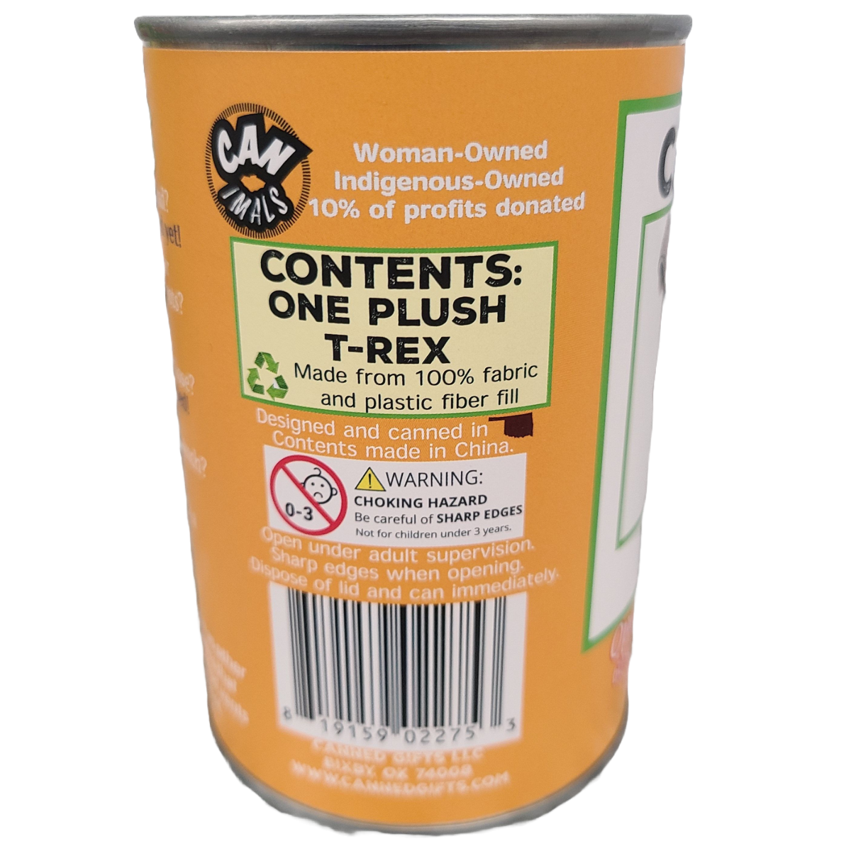 Canned Gifts - Wholesale Stuffed/Plush Toy - Kids & Baby - Rumble the Canned T-Rex Dinosaur Plush w/Funny Jokes6