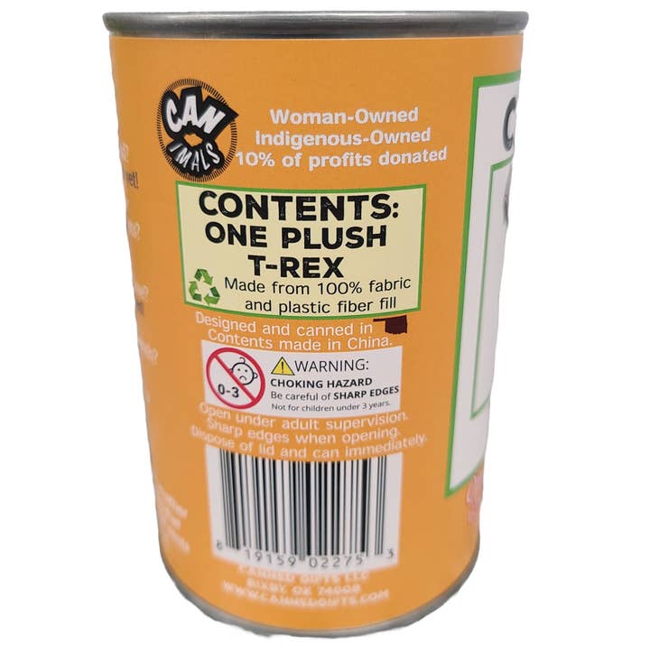 Canned Gifts - Wholesale Stuffed/Plush Toy - Kids & Baby - Rumble the Canned T-Rex Dinosaur Plush w/Funny Jokes6