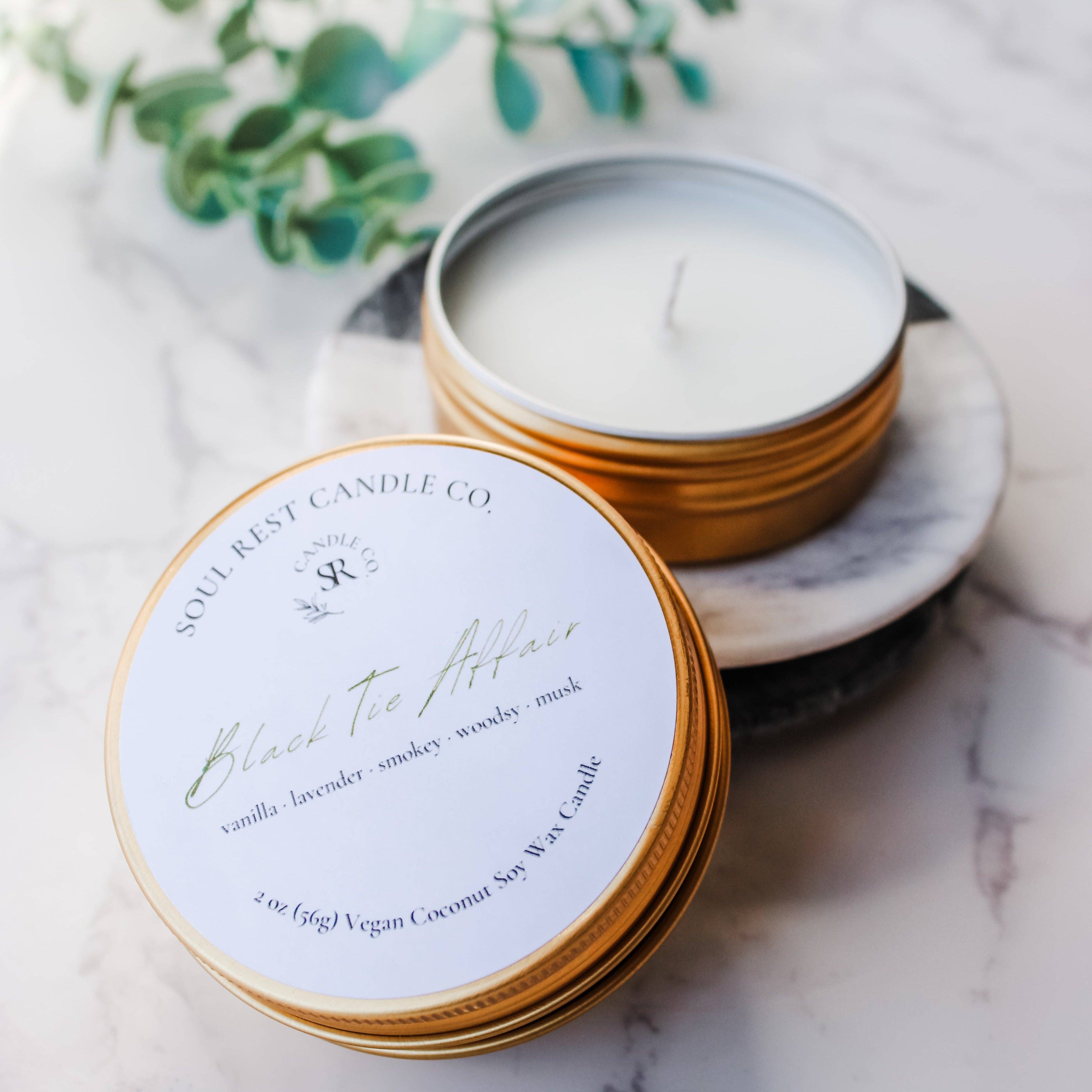 Soul Rest Candle Co. - Wholesale Travel Candles - Travel Tins 2oz Coconut Soy Wax14