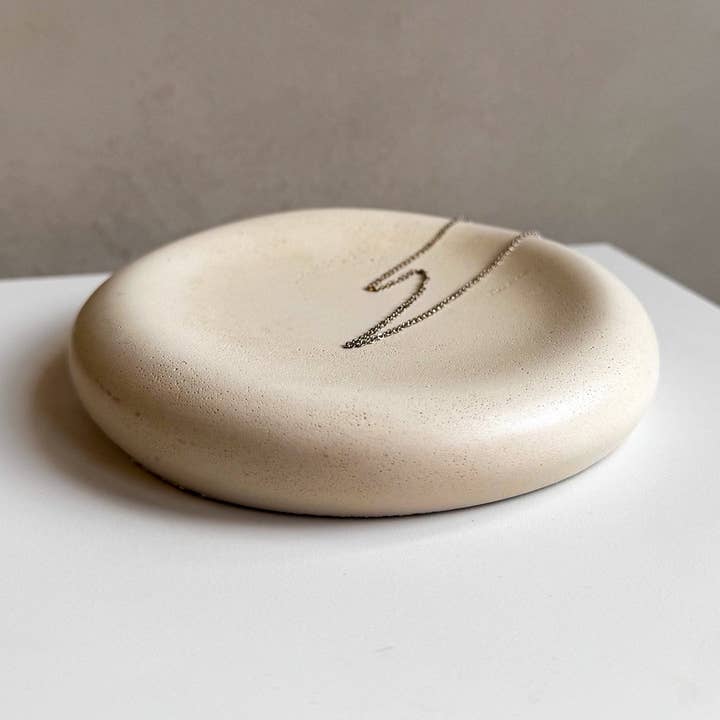 Pebble Concrete Tray, Organic Cement Tray, Nightstand Catch All, Jewelry Display, Chunky Japandi Decor, Trinket Tray, Ring Dish, Chubby Dish for wholesale by Minimal Loot Design
