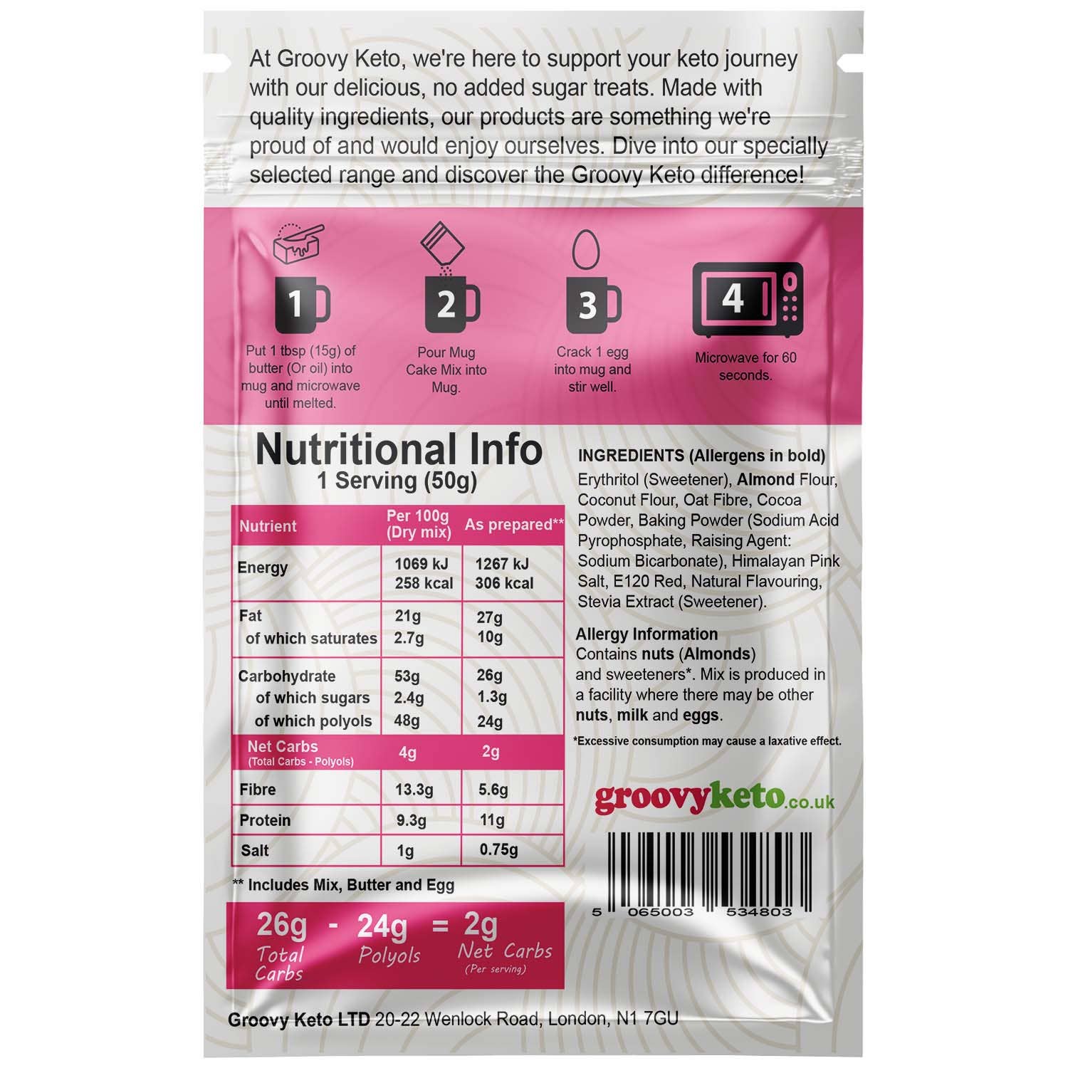 Groovy Keto – wholesale Cake mix – Groovy Keto Red Velvet Mug Cake Mix2