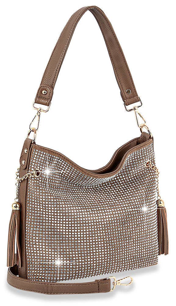 Handbag Express - Wholesale Shoulder Bag - Women's - Sparkling Rhinestone Hobo Handbag3