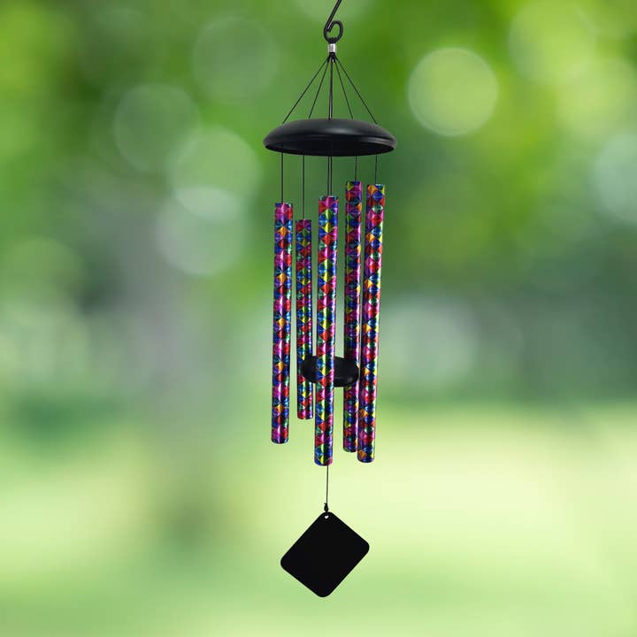 Diamond Printed Multicolored Wind Chime - 36" for wholesale by RCS Gifts