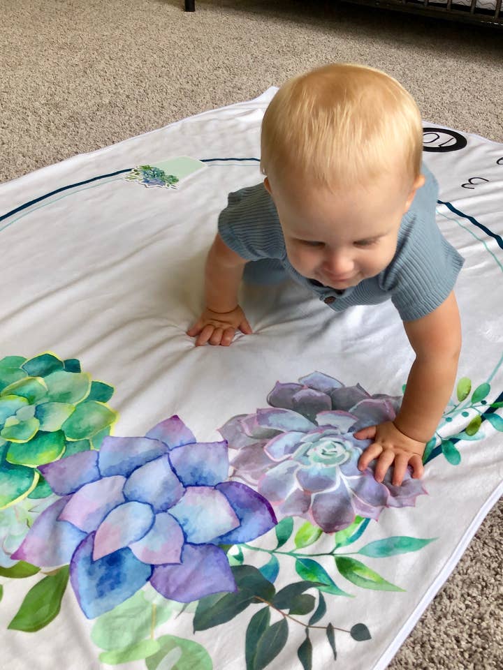 Nurture Bird – wholesale Milestone blanket – Child & baby – Simply Succulent Milestone Blanket1