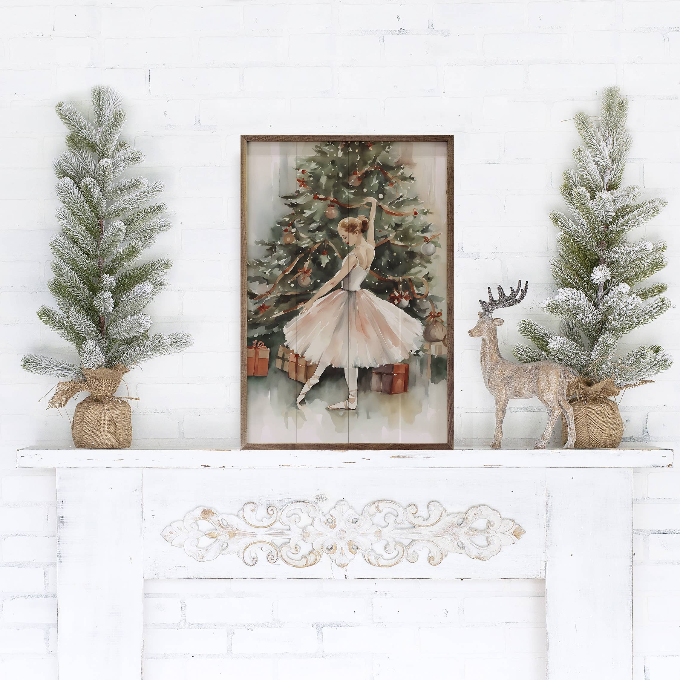 Kendrick Home - Wholesale Christmas Wall Art - Dancer By Christmas Tree2