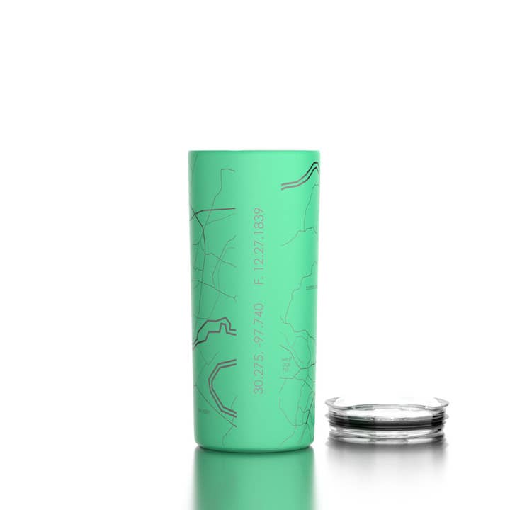 Well Told - Wholesale Insulated Mug/Tumbler - Austin TX Map 16 oz Insulated Coffee Tumbler