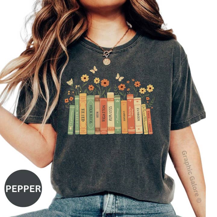 Floral Books T-Shirt, Book Lover Gift, Cottagecore Shirt, Literary Tee, Cute Butterflies, Reading Shirt, Reader Apparel, Bookworm Top and other Purchase Wholesale library of flowers. Free Returns & Net 60 Terms on Faire trending on Faire.