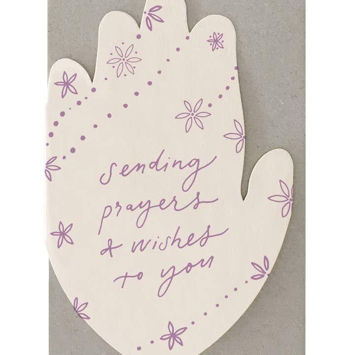 THE LITTLE PRESS - Wholesale Everyday greeting card - "Sending Prayers and Wishes" Hamsa
