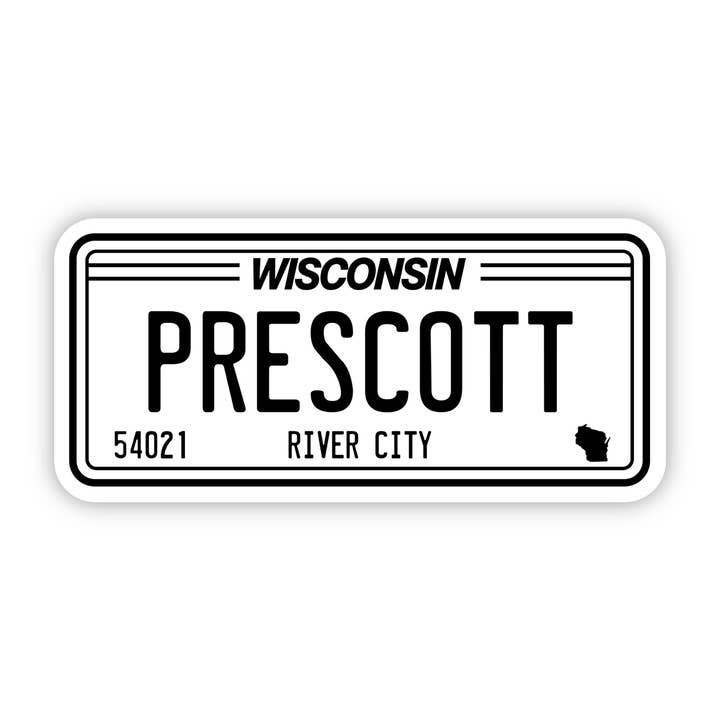 Prescott, Wi License Plate Sticker for wholesale by Big Moods