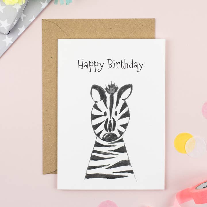 Happy Birthday Zebra - Snapshot Collection for wholesale by Little Paperie