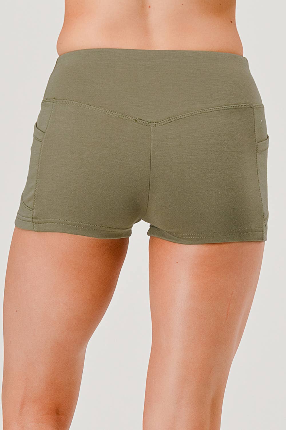 REDFINCH APPAREL INC - Wholesale Athletic Shorts - Women's - Womens V-Waist Biker Shorts With Side Pockets 17