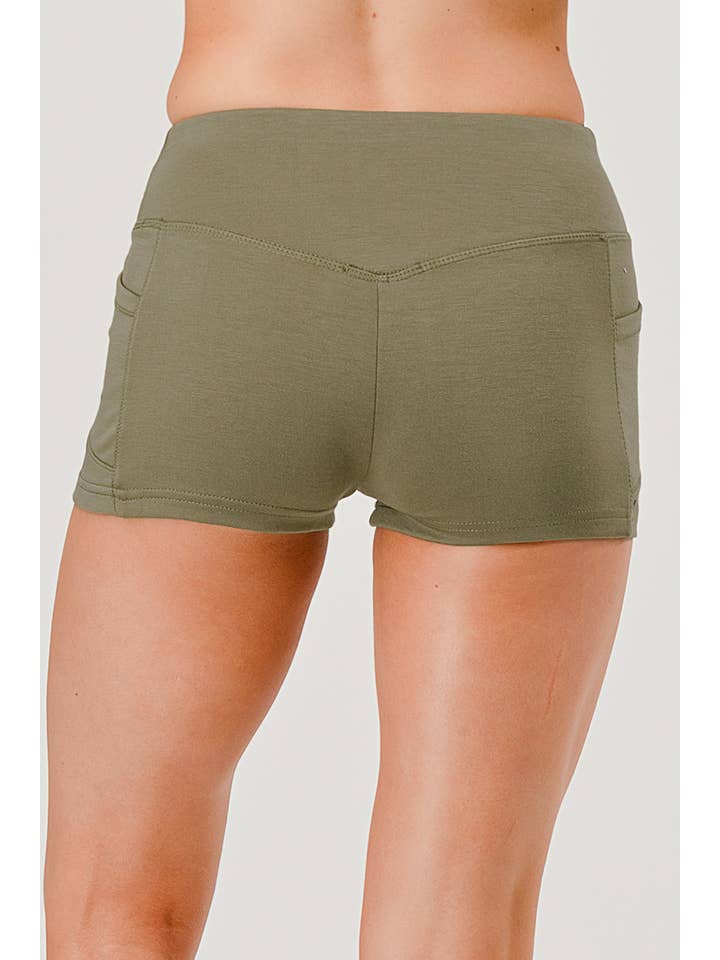 REDFINCH APPAREL INC - Wholesale Athletic Shorts - Women's - Womens V-Waist Biker Shorts With Side Pockets 17