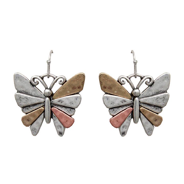 Butterfly Earrings - Multicolor for wholesale by Peaceful Village Inc.