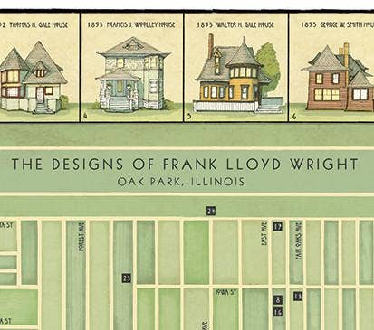 Wonder City Studio - Wholesale Art Print - Frank Lloyd Wright: Oak Park Designs Art Print1