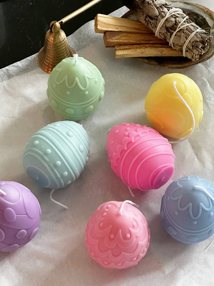 Pastel Party Easter Egg Candle for wholesale by LA AROMA CANDLE CO.