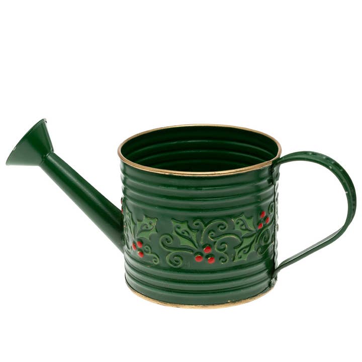 Green Holly Berry Watering Christmas Can for wholesale by Boston International