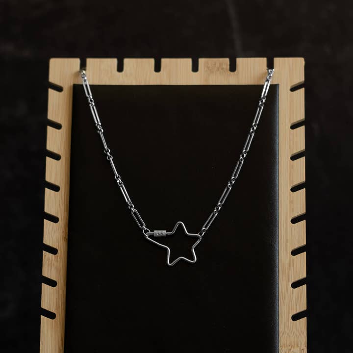 That Queer Card Co - Wholesale Link & Chain Necklace - Carabiner necklace | Stainless steel mod paperclip chain4