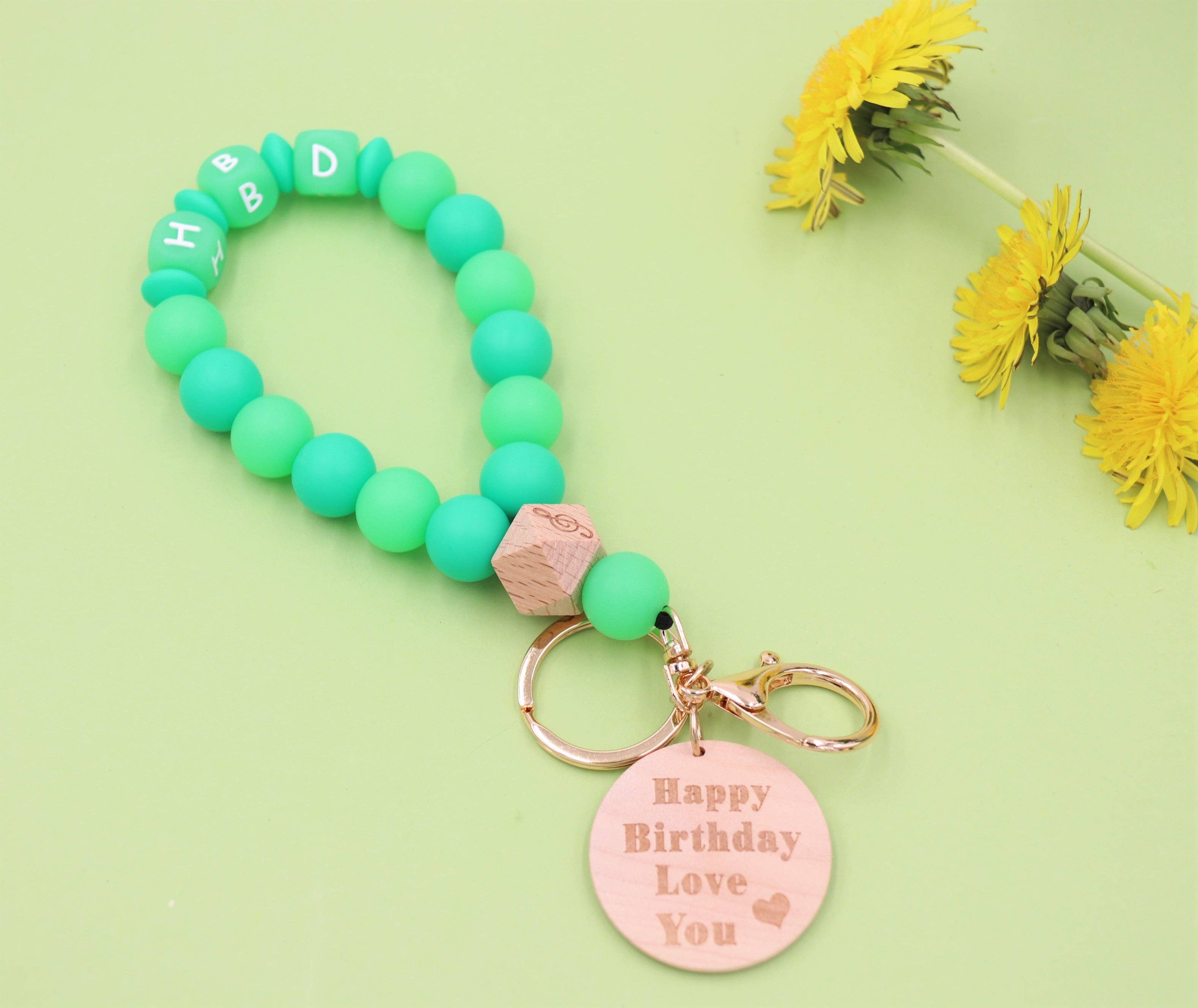 Sparkle Being - Wholesale Keychain Bracelet - Silicone Beaded Wristlet - Glitter Bangle Keychain10