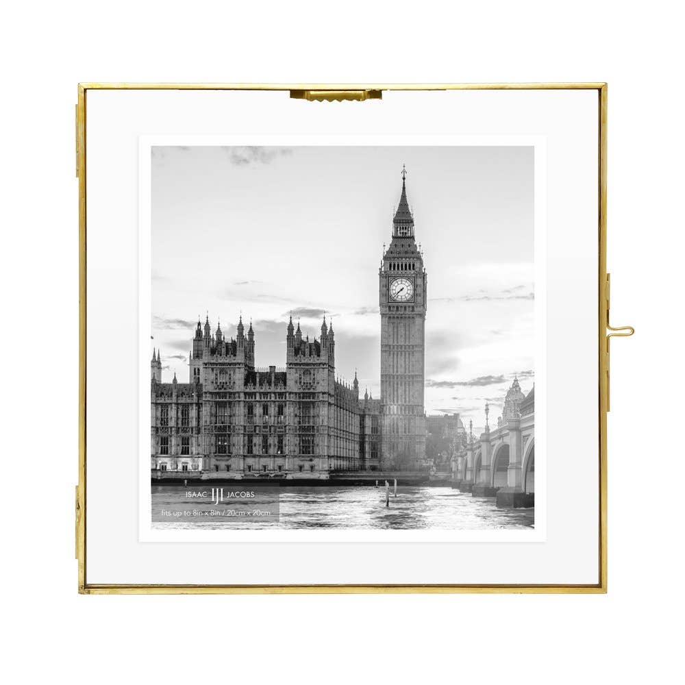 Ouro antigo Moldura Suspensa de Latão e Vidro Estilo Vintage Isaac Jacobs para venda a revendedores na Faire4