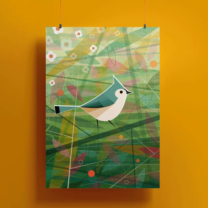 Titmouse in the Trees Greetings Card for wholesale by Mr Watson Design
