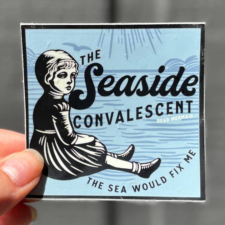 The Seaside Convalescent Haunted Victorian Child Vinyl Sticker for wholesale by Dead Mermaid