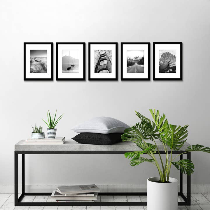 Americanflat - Wholesale Picture Frame - Americanflat Picture Frame with Mat Slim Molding (5 Pack)25