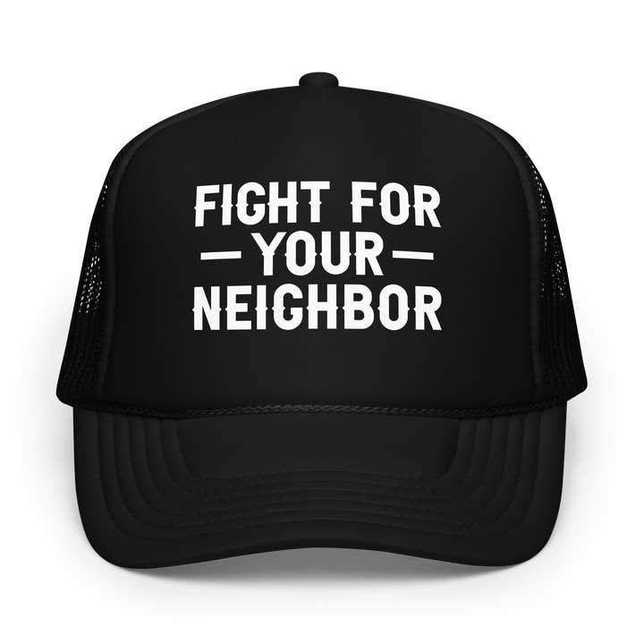 Casquette de camionneur voisine pour la vente par Awarewolf Apparel