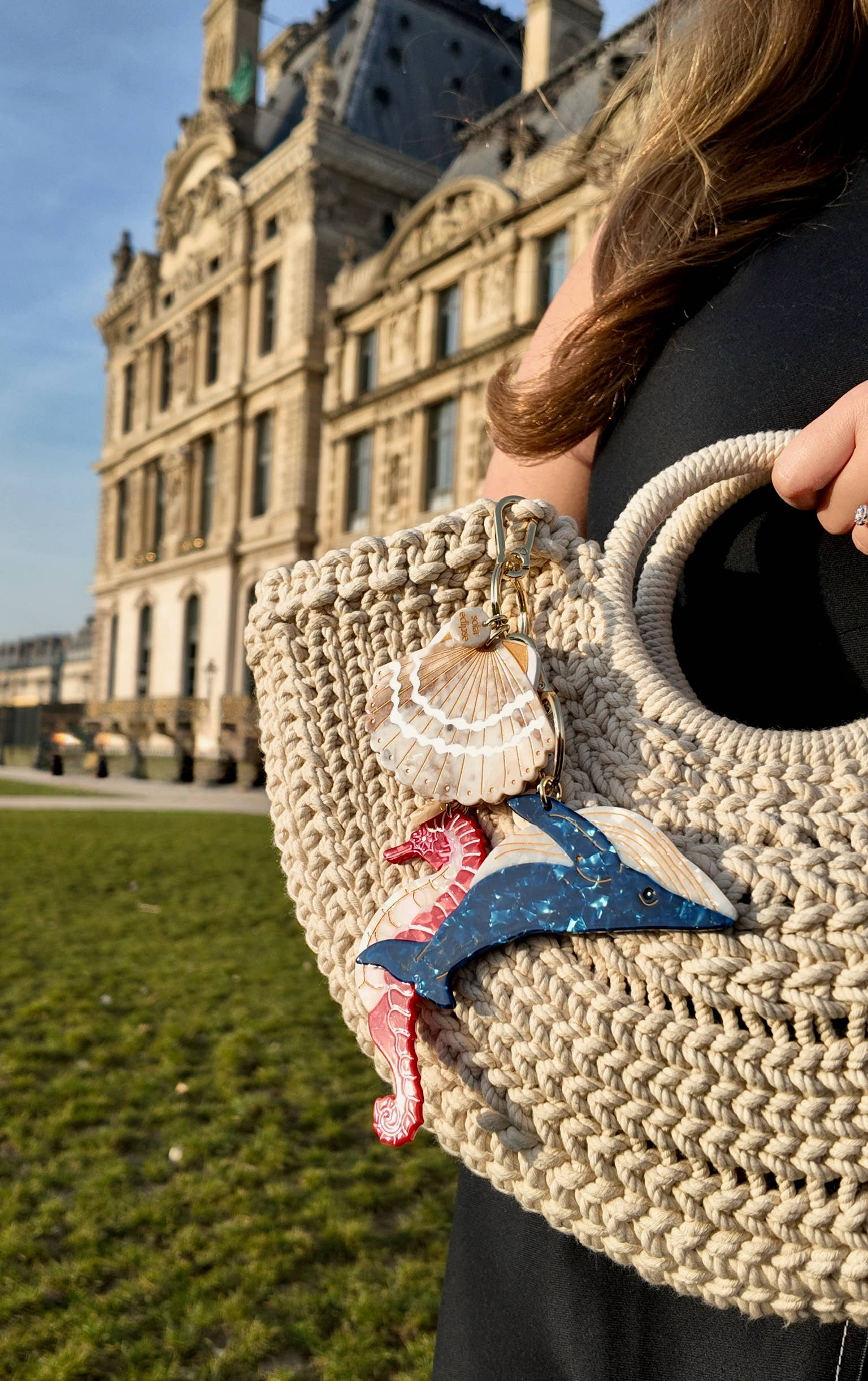 Solar Eclipse – wholesale Keychain – Women's – Hand-painted Seahorse Bag Charm + Keychain | Eco-Friendly4